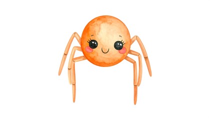 Cute orange spider with big eyes