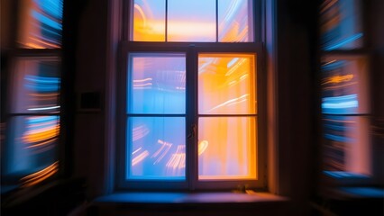 Window with Light Trails: A Dynamic Indoor Scene