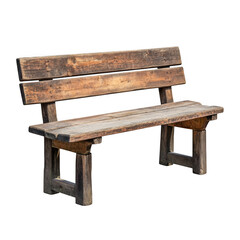Fototapeta premium Rustic wooden bench isolated on transparent background