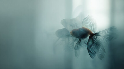 goldfish in aquarium, close up of goldfish with blurred background, 
