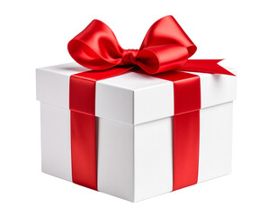 Obraz premium red gift box with ribbon