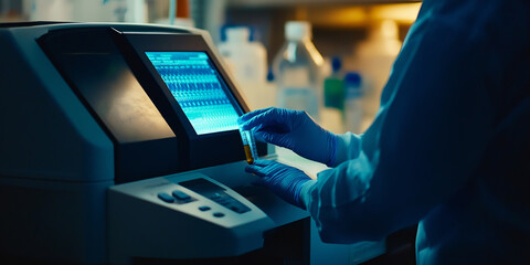Scientist Using Laboratory Equipment for Research, Lab Technician Working with Medical Equipment, Professional in Laboratory Analyzing Samples

