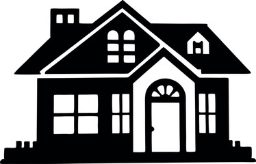 house silhouette vector illustration, home black icon 