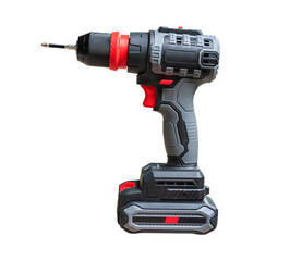 Cordless drill isolated on white background.