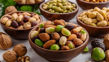 Assorted dry fruits with shelled pistachios