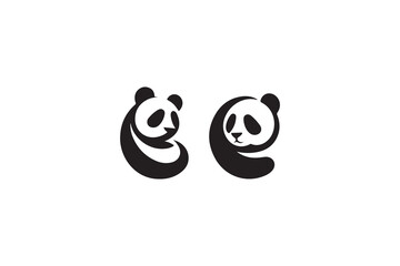 panda bear isolated on white logo design © Creative Art