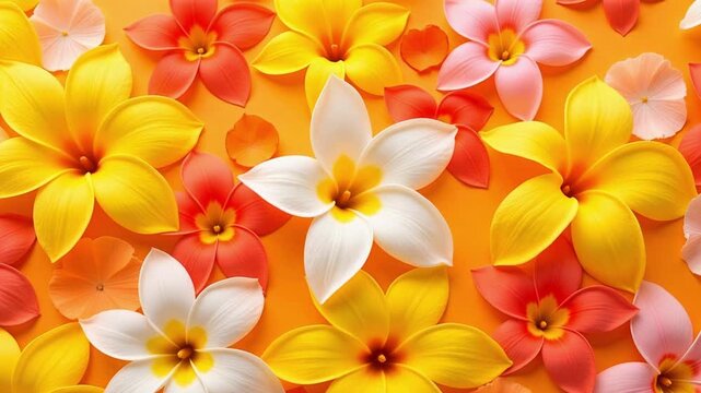 Stunning 4k video footage of vibrant freesia petals in yellow, orange, pink, and white, showcasing waxy texture and soft, diffused light for beauty and floral design.