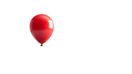 A single red balloon floating against a transparent background