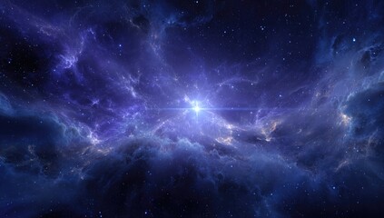 Fototapeta premium Deep space nebula with brilliant star