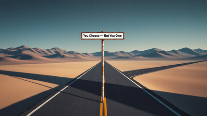 Choose your path wisely with a thought-provoking sign in the desert