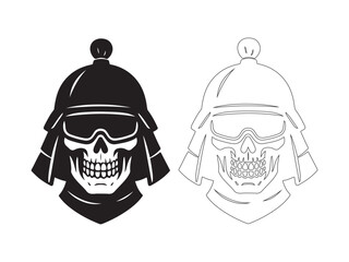 Samurai Skull Helmet - Japanese Warrior Head