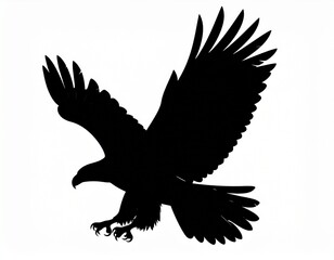 Eagle vector illustration with spread wings and spread claws