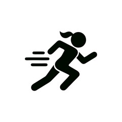 Dynamic Runner Silhouette Illustration of a Female Athlete in Motion Symbolizing Speed Agility and Fitness with a Modern Graphic Design