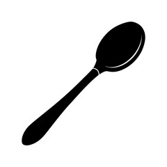 spoon simple flat vector silhouette on white back