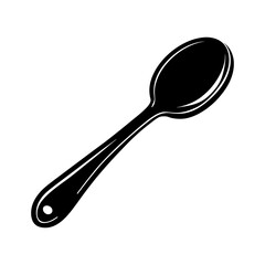 spoon simple flat vector silhouette on white back