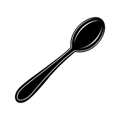 spoon simple flat vector silhouette on white back