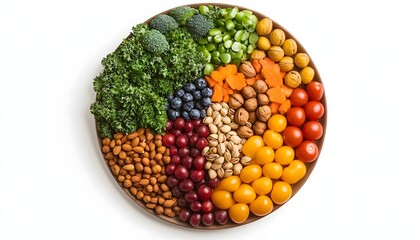 Colorful dish with fresh veggies & nuts