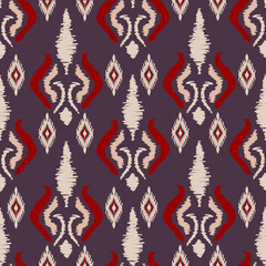 Ikat flower hand drawn in brown  tone , Motif ethnic floral seamless textil, embroidery, print striped ornament floral, pattern, design for wrapping, silk, scarf, background, textile	