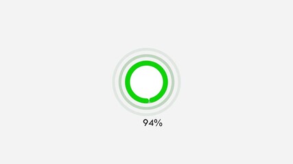 97 percent circle loading icon. diagrams circle loading bar animation. circle loading icon diagrams modern design concept animation.