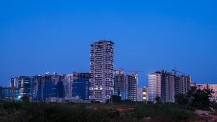 New construction at Hitech city, Hyderabad, is the fourth most populous city and sixth most populous urban agglomeration in India.