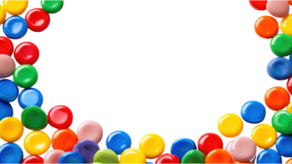 Colorful Small Plastic Game Tokens in a Circular Frame Design