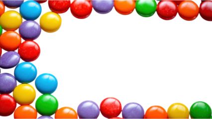 Colorful Glossy Game Tokens Arranged in a Decorative Frame