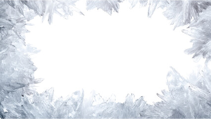 Delicate Frozen Ice Crystals Frame for Creative Designs and Artworks