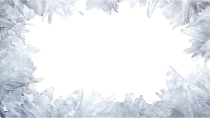 Delicate Frozen Ice Crystals Frame for Creative Designs and Artworks