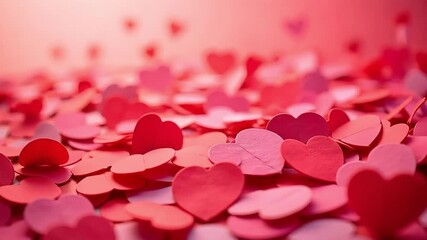 Falling heart confetti creates romantic mood perfect for Valentine's Day projects - Powered by Adobe
