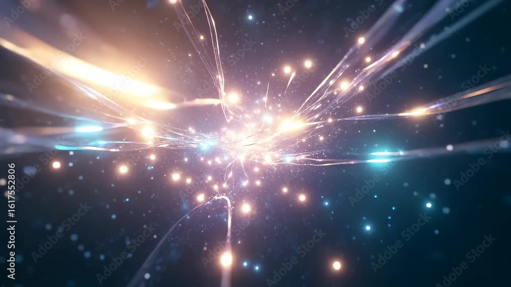 Aufkleber iridescent abstract backdrop with radiant shimmering particle effects in a futuristic cosmos