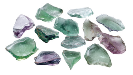 Naklejka premium Shattered Glass Shards in Diverse Colors and Opacities for Art Projects