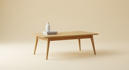 Modern Wooden Coffee Table with Minimalist Decor