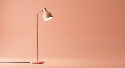 Minimalist Floor Lamp in Peach: Modern Interior Design
