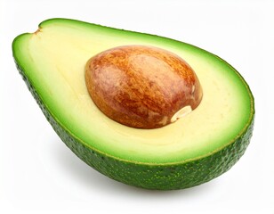 Educational Cutaway of Avocado Showing Seed and Flesh Layers
