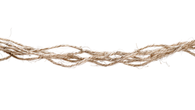 Intertwined Fine Fishing Line Against Transparent Background