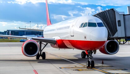 Obraz premium Commercial jet airplane at airport