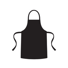 Black silhouette of a chef s apron isolated on white background