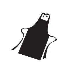 Black silhouette of a chef s apron with ties isolated on white background