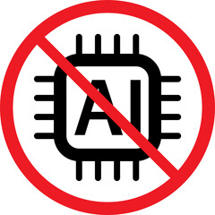 No AI sign icon for graphic design, logo, website, social media, mobile app, ui illustration
