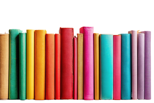 Row of colorful books