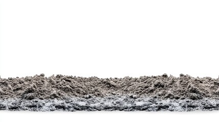 Dark Brown and Gray Soil Texture Against White Background
