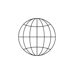 earth globe vector illustration. Spherical shape with twisted black and white stripes 3d sphere model modern ball isolated on white.