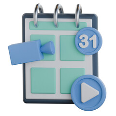Content Calendar 3D Icon Colorful Design