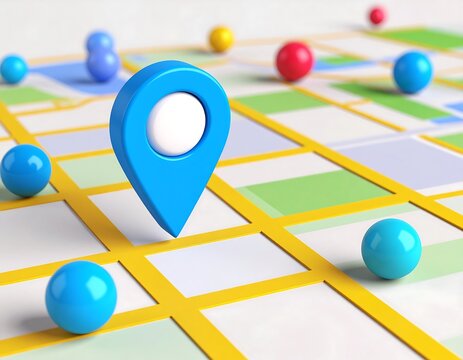 Interactive map with colorful markers