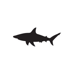 Hammerhead shark silhouette vector Icon flat illustration design