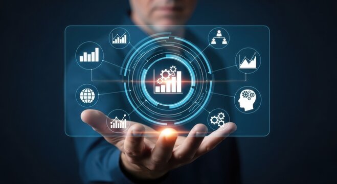 Digital interface with business analytics and global network data technology