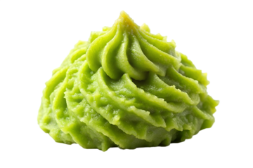 Fresh wasabi paste condiment for sushi japanese food spicy flavor taste on transparent background.