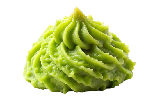 Fresh wasabi paste condiment for sushi japanese food spicy flavor taste on transparent background.