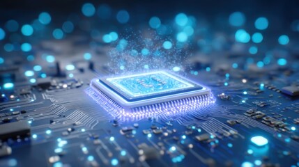 Revolutionizing technology microchip innovations in a high-tech environment digital close-up viewpoint future concepts