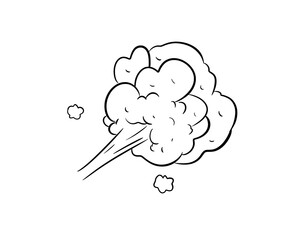 steam digital drawing illustration white background